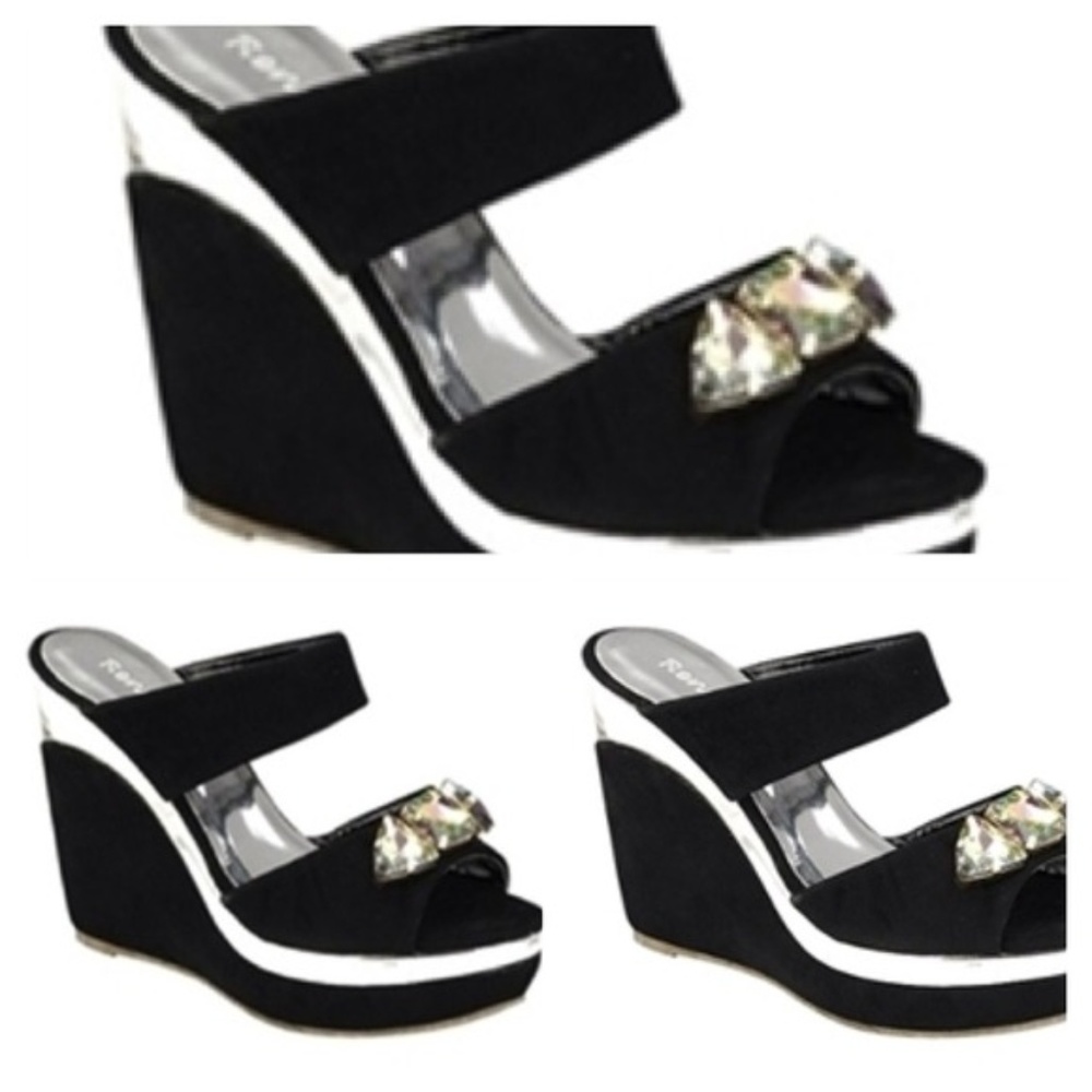Angel Rhinestone wedge heel